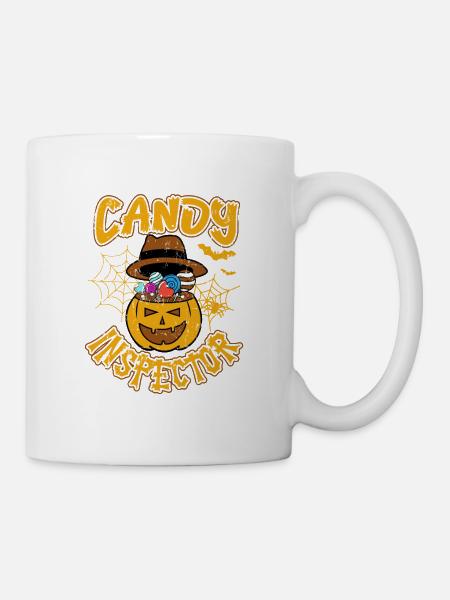 Lustiges Halloween Design - Candy Inspector - Tasse - Weiß