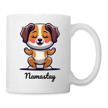 Ein Hund, der Yoga macht, mit lustigem Slogan - Tasse - Weiß - Rechts