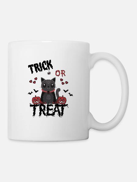 schrecklich niedliches Design trick or treat - Tasse - Weiß