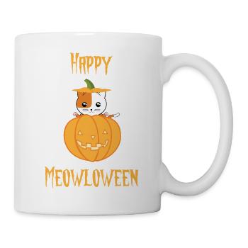 Joyeux Halloween chat dans citrouille - humour - Mug blanc - blanc - Droite