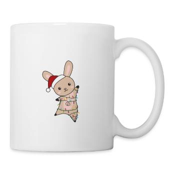 Hase fröhliche Weihnachten Winter Tiere Hasen - Tasse - Weiß - Rechts