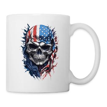 Stylish USA Skull Flag Sunglasses - Mug - white - Right