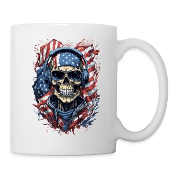 Cool USA Skull Flags Lunettes de soleil Tenue - Mug blanc - blanc - Droite