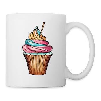 Cupcake / Muffin / Gebäck / Dessert / Kuchen - Tasse - Weiß - Rechts