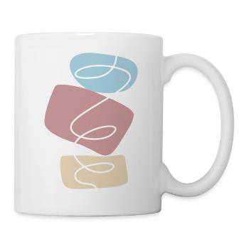 Abstraktes Design Steine stapeln - Tasse - Weiß - Rechts