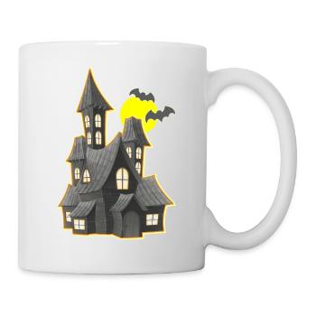 Witch House Full Moon Halloween - Mug - white - Right