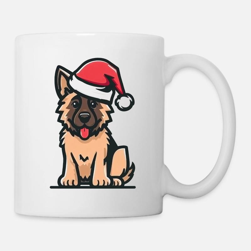 Berger allemand de Noël - Design de chien mignon - Mug blanc - blanc