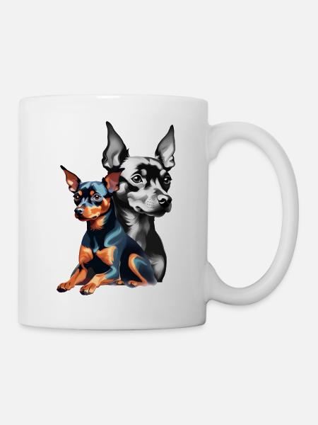 Pinscher - motif sur les vêtements et accessoires - Mug blanc - blanc