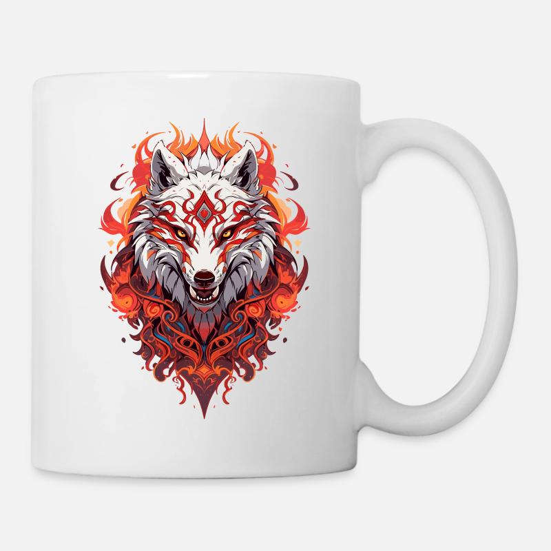 Weißer Feuerwolf - Tasse - Weiß