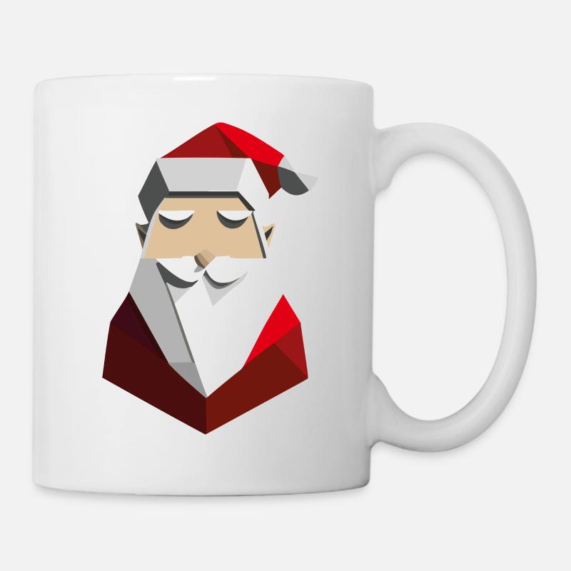Geometrischer Weihnachtsmann - Tasse - Weiß