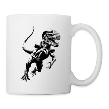 Dinosaur playing American football - Mug - white - Right