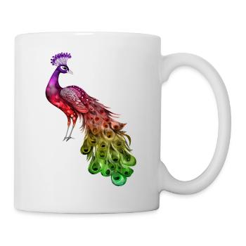 peacock bird colorful beautiful fantasy colorful - Mug - white - Right
