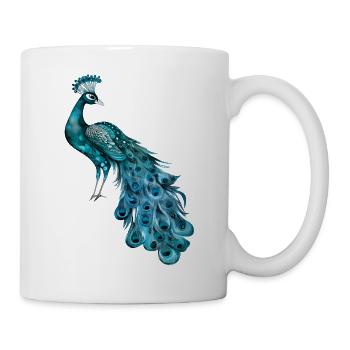 peacock bird colorful beautiful fantasy colorful - Mug - white - Right