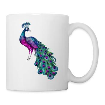 peacock bird colorful beautiful fantasy colorful - Mug - white - Right