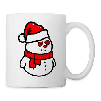 Schneemann Sonnenbrille - Tasse - Weiß - Rechts