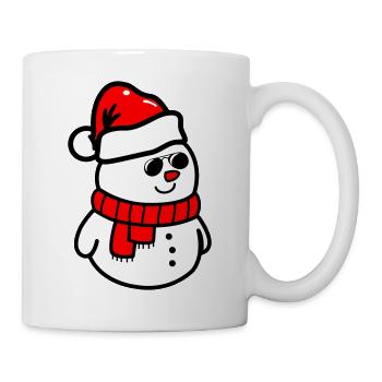 schneemann sonnenbrille - Tasse - Weiß - Rechts