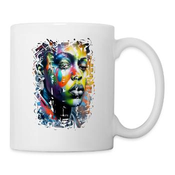 Graffiti Street Art Spray Vintage Stencil Retro - Mug - white - Right