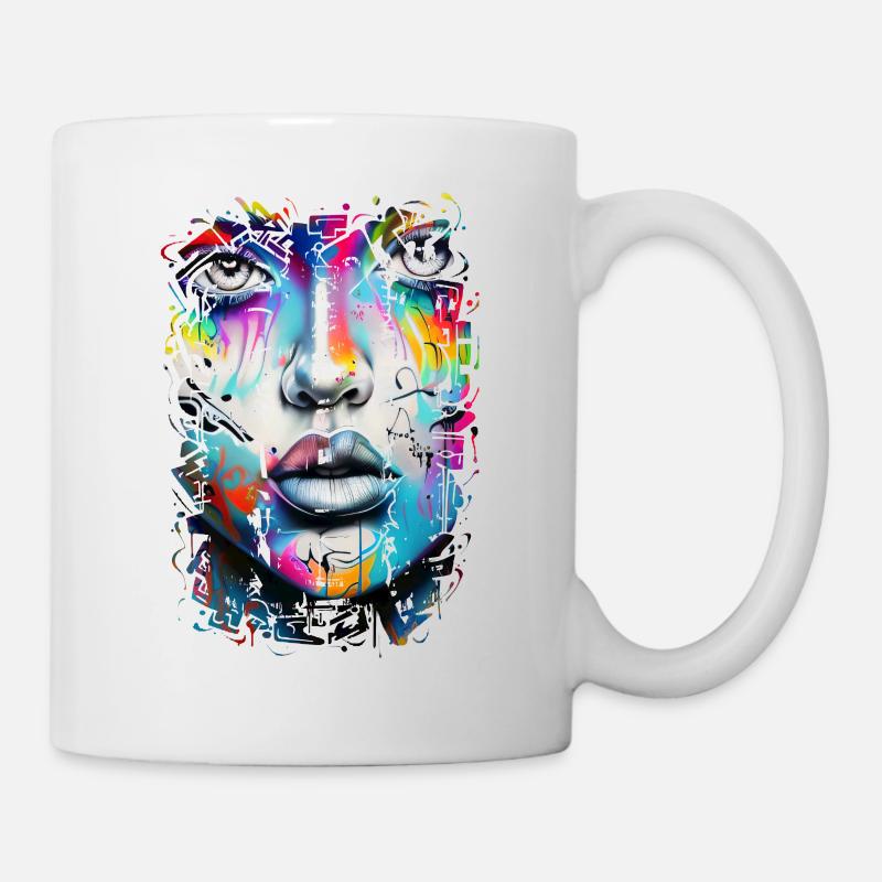 Graffiti Street Art Spray Vintage Schablone Retro - Tasse - Weiß