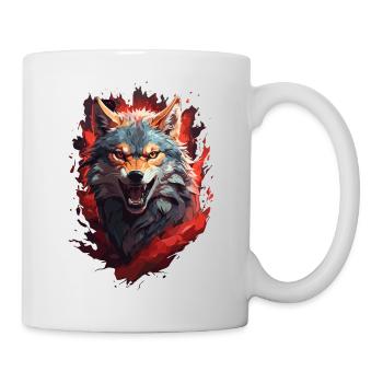 dunkler Wolf mystische Aura - Tasse - Weiß - Rechts