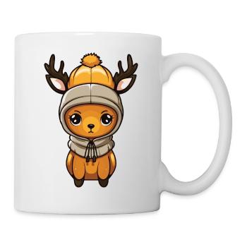 Reh Niedlich Comic Winter - Tasse - Weiß - Rechts