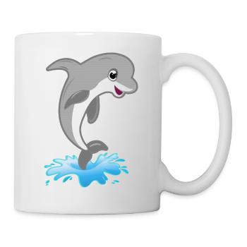 Springender süßer Delfin - Tasse - Weiß - Rechts