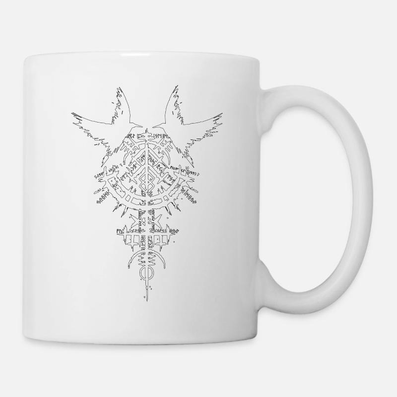 Wikinger Design Raben Odins Hugin und Munin - Tasse - Weiß