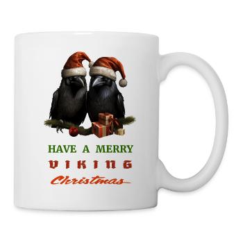 « Passez un joyeux Noël VIKING » avec Hugin & Munin - Mug blanc - blanc - Droite
