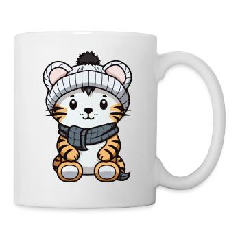 Tiger Winter Animal Cute Comic - Mug - white - Right