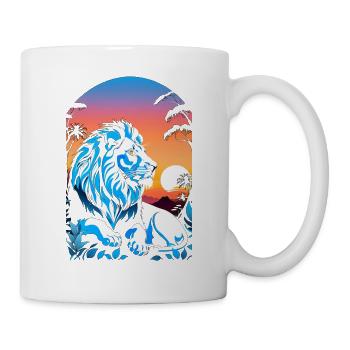 Lion, Lion Cub and Jungle - Mug - white - Right