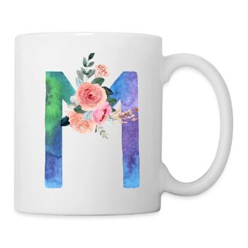 Lettre m watercolor - Mug blanc - blanc - Droite