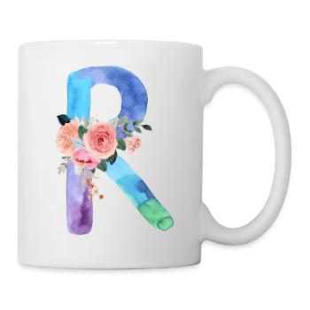 Lettre r watercolor - Mug blanc - blanc - Droite