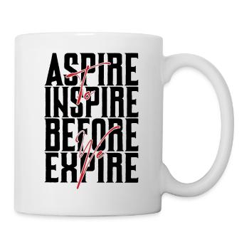 Aspire Before Expire black - Mug - white - Right