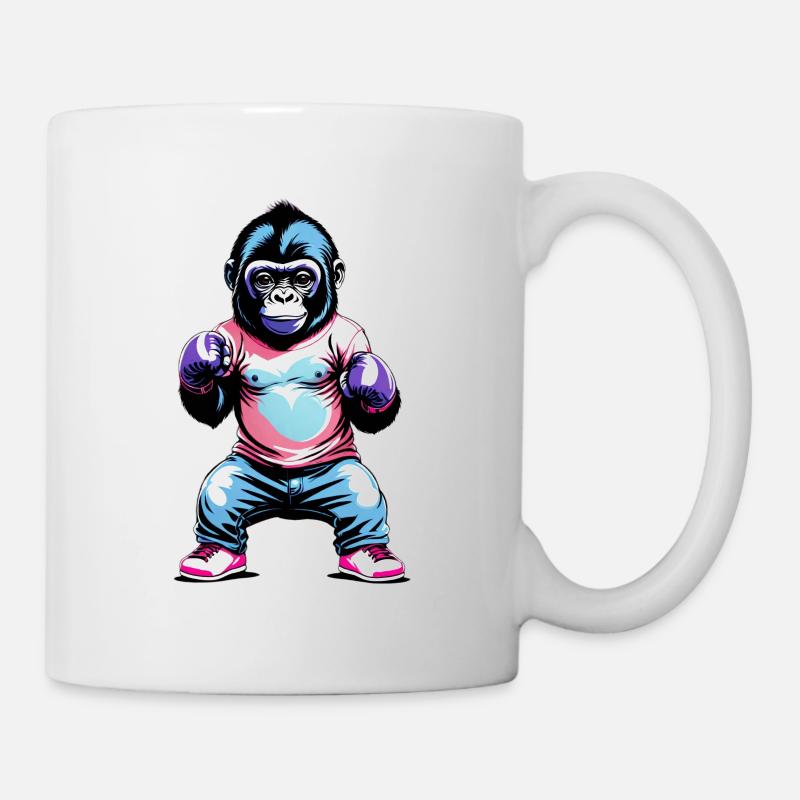 Bébé Gorille Boxeur - Mug blanc - blanc