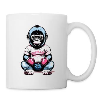 Boxen Gorilla Boxershorts - Tasse - Weiß - Rechts