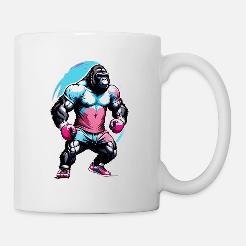 Boxen Gorilla Boxershorts - Tasse - Weiß