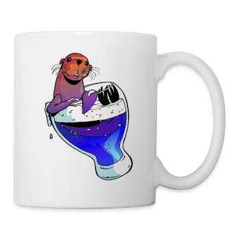 Bière et otarie - Mug blanc - blanc - Droite