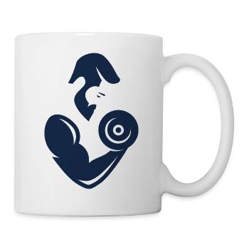 Bodybuilding Logo - Tasse - Weiß - Rechts