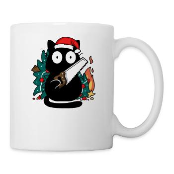 Weihnachten - Du hast nichts gesehen - Katzentannenbaum - Tasse - Weiß - Rechts