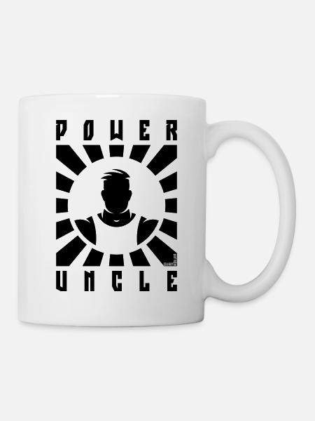 Power Uncle (Strahlen / Black) - Tasse - Weiß