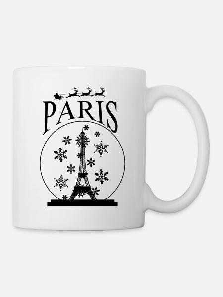 Paris Noël boule à neige et père Noël - Mug blanc - blanc