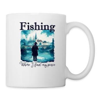 Angeln: Wo ich meine Ruhe finde - Tasse - Weiß - Rechts