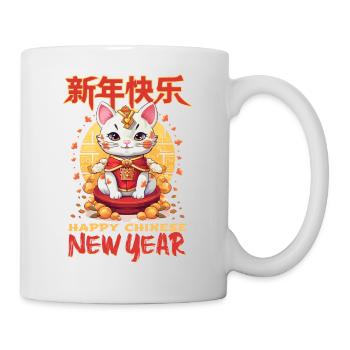 Joyeux Nouvel An Chinois 2024 Chat Porte-bonheur Matching - Mug blanc - blanc - Droite