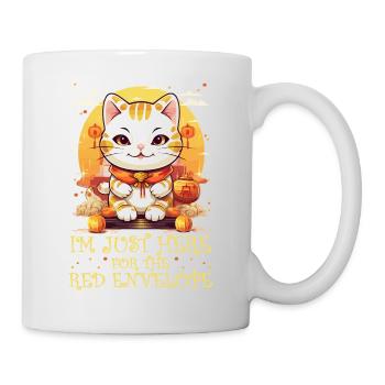 Chat porte-bonheur du Nouvel An chinois juste ici pour le - Mug blanc - blanc - Droite