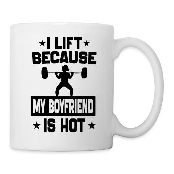i lift because my boyfriend is hot workout Jokes - Mug blanc - blanc - Droite