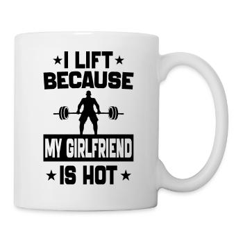 I Lift Because My girlfriend is hot motivation gym - Mug blanc - blanc - Droite