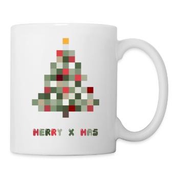 Merry Christmas 8-Bit Retro Christmas Tree - Mug - white - Right