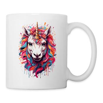 Licorne colorée : Cheval dans une ruée vers l’arc-en-ciel - Mug blanc - blanc - Droite