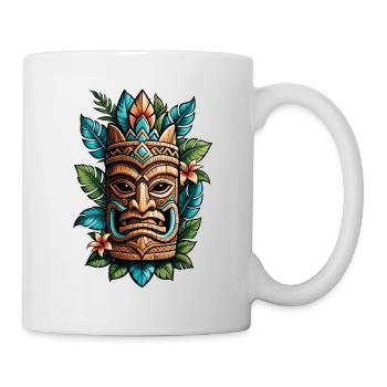 Tiki Beach - Polynesien Statue - Tasse - Weiß - Rechts