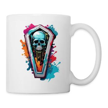 Sarg / Letzte Ruhestätte / Erde / Bestattung - Tasse - Weiß - Rechts