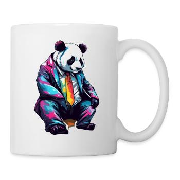 Panda / Tier / Zoo / Bambus / Wild / Kindlich - Tasse - Weiß - Rechts